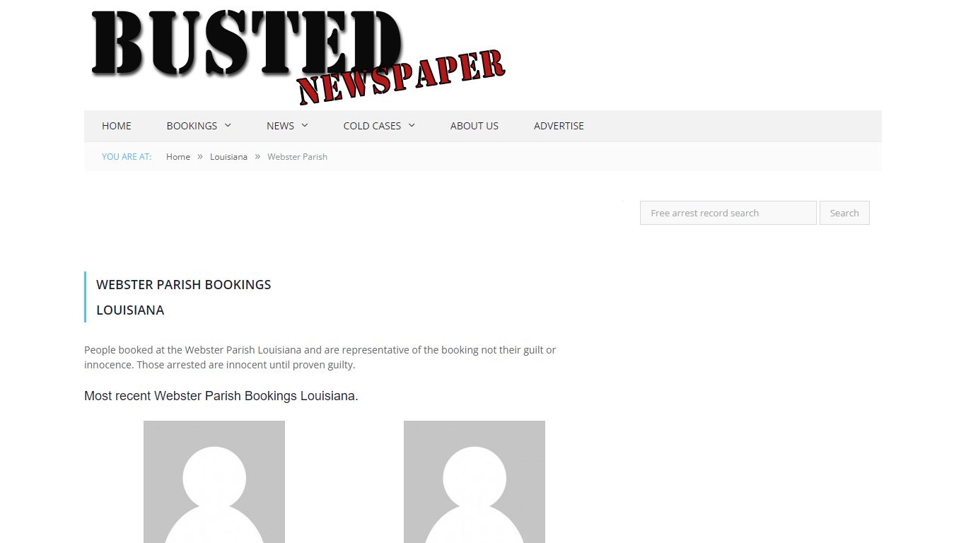 Webster Parish, LA Mugshots - BUSTEDNEWSPAPER.COM
